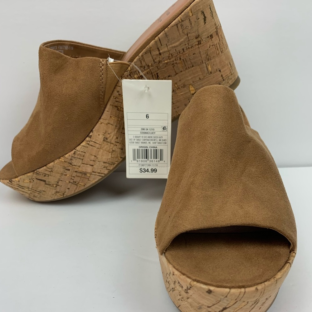 Women's Lucy Microsuede Cork Bottom Mule Wedge